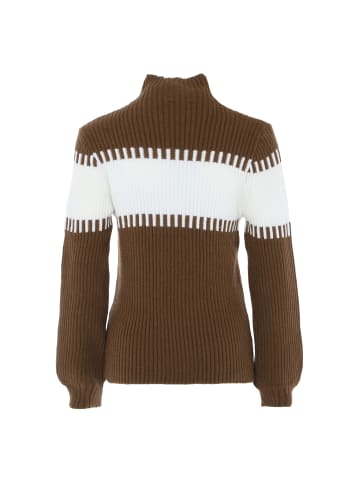 FENIA Damen Sweater in BRAUN WOLLWEISS