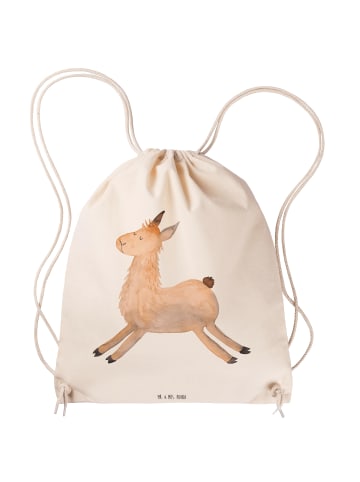 Mr. & Mrs. Panda Stoffbeutel Lama Springen ohne Spruch in Creme