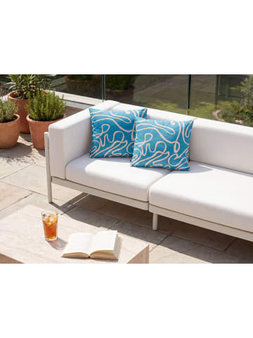 Beliani 2er-Set Gartenkissen KERRIA in Blau/Beige