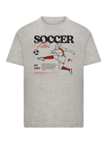F4NT4STIC T-Shirt Soccer Vibes Sport Fan in grau meliert