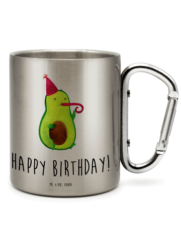 Mr. & Mrs. Panda Edelstahlbecher Avocado Geburtstag mit Spruch in Silber