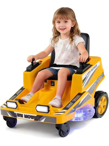 COSTWAY Kinder Rasenmäher Elektroauto ab 3 Jahren in Gelb