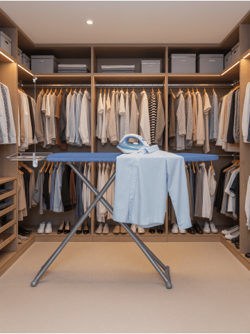 SONGMICS Bügelbrett Borix in Blau - (B)146.8 x (H)90 x (T)42.3 cm