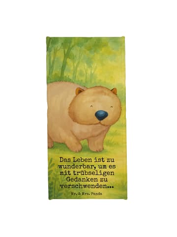 Mr. & Mrs. Panda Badehandtuch Wombat Design mit Spruch in Weiß