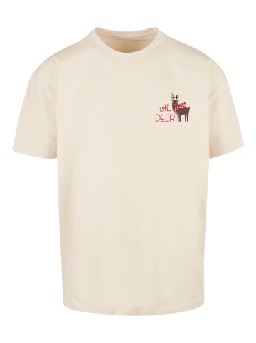 F4NT4STIC Oversize T-Shirt Christmas Deer in sand