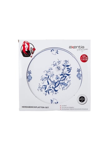 axentia Kochplattenabdeckung 4-teilig, Zwiebelmuster - ø16 cm, ø20 cm in Blau-Weiß