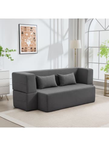 HOMCOM Schlafsofa-203L x 95B x 75H cm-Grau