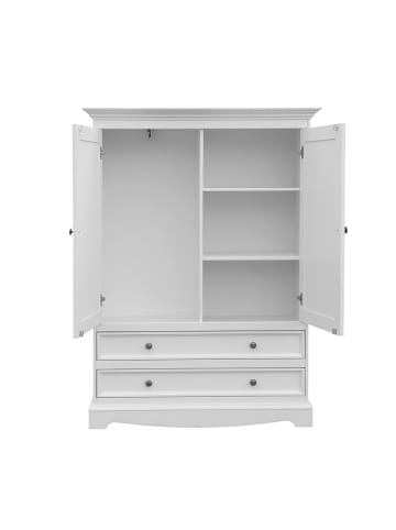 Feldmann-Wohnen Wäscheschrank Belluno Elegante weiß lackiert / gebeizt Eiche 108 / 45 / 147cm