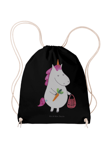 Mr. & Mrs. Panda Sportbeutel Einhorn Vegan ohne Spruch in Schwarz