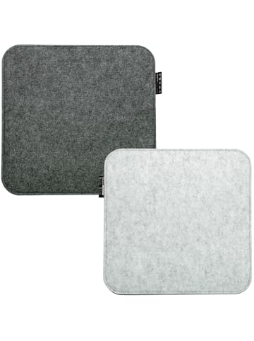 DuneDesign 2er Set Filz Stuhlkissen Liva in Anthrazit