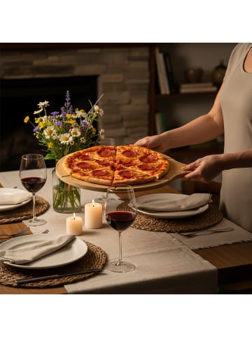 relaxdays 8 x Pizzateller in Natur - Ø 33 cm