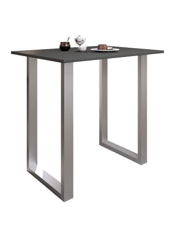 ebuy24 Bartisch Xona silberfarben Anthrazit 110 x 80 cm