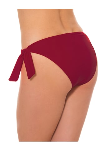 Aquarti Damen Bikinihose seitlich zum Binden in schönen Unifarben in dunkelrot