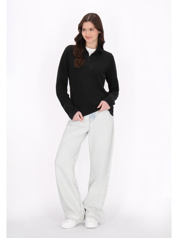 myMo Damen Fleecepullover in Schwarz
