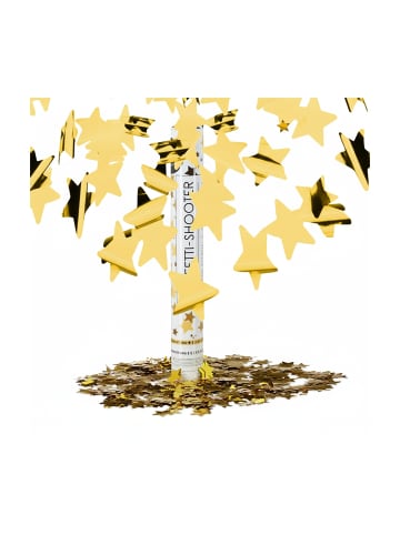 relaxdays 10 x Party Popper Sternenregen in Gold - 40 cm