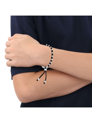 Tom Tailor Armband Edelstahl, synth. Gummi, Textil in silber
