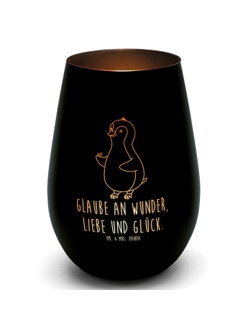 Mr. & Mrs. Panda Glaslaterne Pinguin Marienkäfer mit Spruch in Schwarz