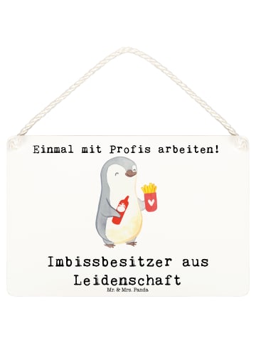 Mr. & Mrs. Panda Schild Imbissbesitzer Leidenschaft mit Spruch in Weiß