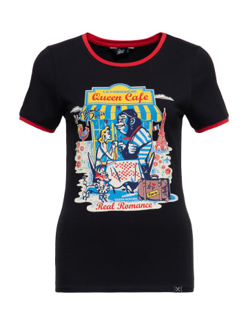 Queen Kerosin Queen Kerosin Ringer T-Shirt Real Romance in schwarz