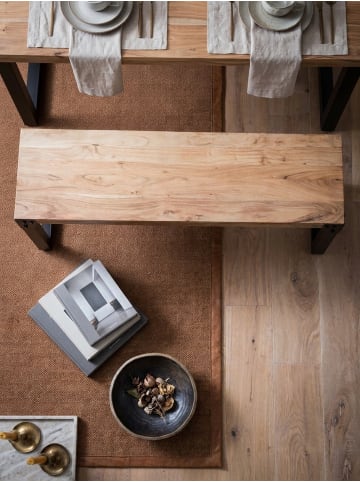 KADIMA DESIGN Esszimmerbank 140x40x45 cm Massivholz Metall Industrial,