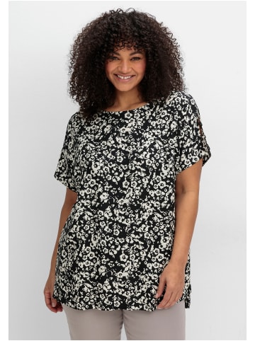 sheego Oversize-Tunika in schwarz bedruckt