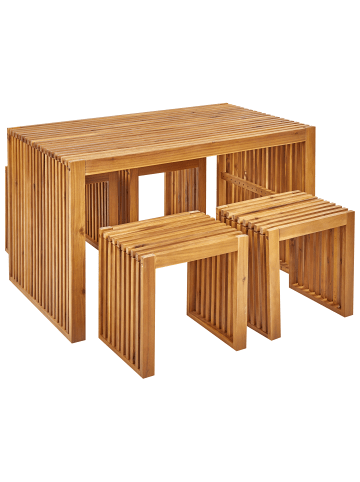 Beliani 5-tlg Gartentisch Set BELLANO in Braun