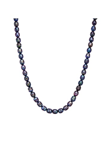 Valero Pearls Perlen-Kette Sterling Silber Süßwasser-Zuchtperle in blau