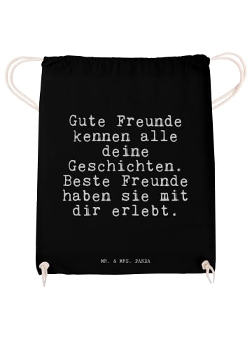 Mr. & Mrs. Panda Gym Bag Gute Freunde kennen alle... mit Spruch in Schwarz