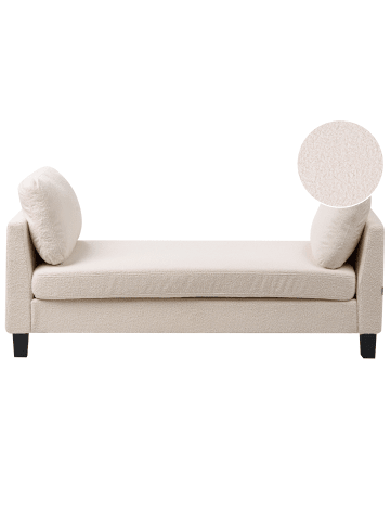 Beliani Chaiselongue ARCHIANE in Weiß/Schwarz - (W) 170 x (H) 60 x (L) 85 cm