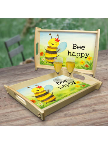 Mr. & Mrs. Panda BettTablett Holz Biene Happy Design mit Spruch in Weiß
