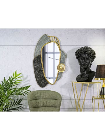 Mauro Ferretti Wandspiegel aus gold-grauem Metall, 55,9 x 5,7 x 90,8 cm
