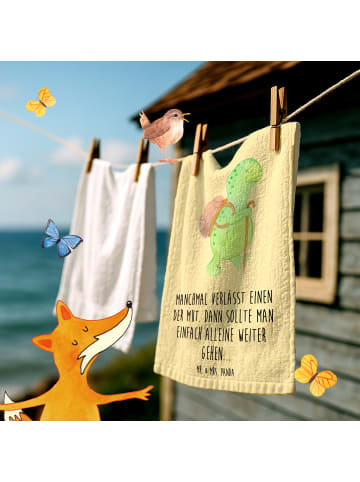 Mr. & Mrs. Panda Mini-Handtuch Schildkröte Wanderer mit Spruch in Gelb Pastell