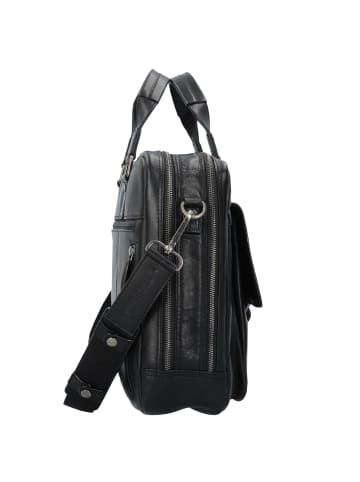Leonhard Heyden Roma Aktentasche Leder 40 cm Laptopfach schwarz