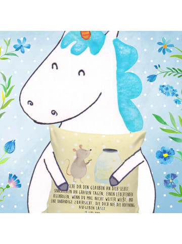 Mr. & Mrs. Panda Sofa Kissen Maus Sterne mit Spruch in Gelb Pastell