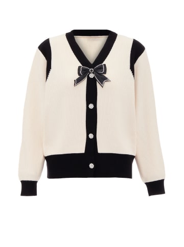 faina Women Cardigan in Wollweiss Schwarz