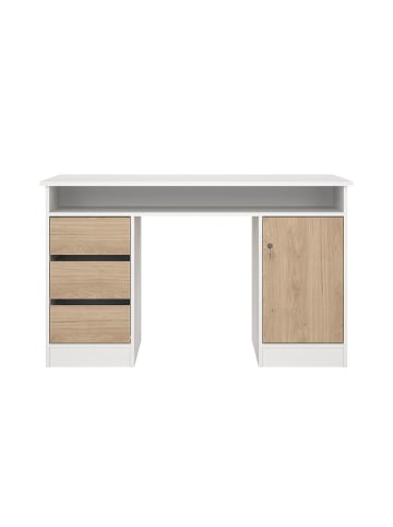 ebuy24 Schreibtisch FunctionPlus Weiß 126 x 55 cm
