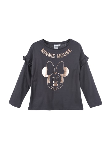 Disney Minnie Mouse Kinder Langarmshirt Longsleeve in Grau