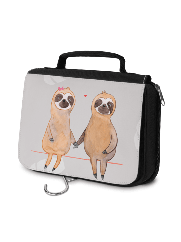 Mr. & Mrs. Panda beautycase Faultier Pärchen ohne Spruch in Grau Pastell