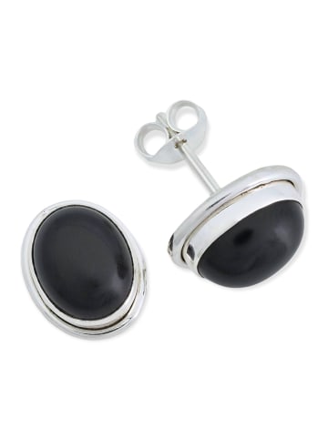 mantraroma 925er Silber - Ohrstecker (L) 13 x (B) 11 mm mit Onyx