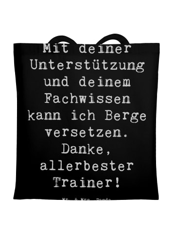 Mr. & Mrs. Panda Tote Bag Spruch Bester Trainer mit Spruch in Schwarz