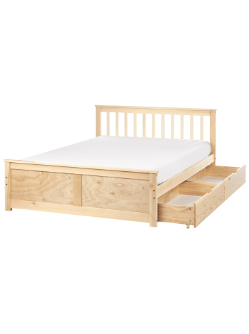 Beliani 3-tlg Doppelbett OLENDON in Braun