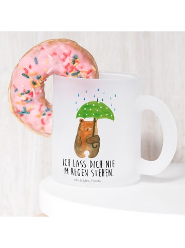 Mr. & Mrs. Panda Glas Bär Regenschirm mit Spruch in Transparent
