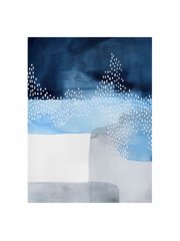 WALLART Leinwandbild - Abstrakter Wasserfall in Blau