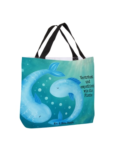 Mr. & Mrs. Panda Reisetasche Sternzeichen Fische Design mit Spruch in Weiß