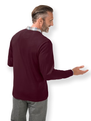 WITT WEIDEN Langarm-Poloshirt in bordeaux