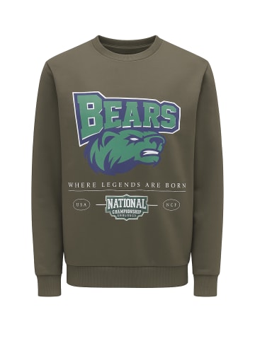 Only&Sons Rundhals Sweatshirt Eagles / Raiders NFL Weiches Langarm Pullover in Braun
