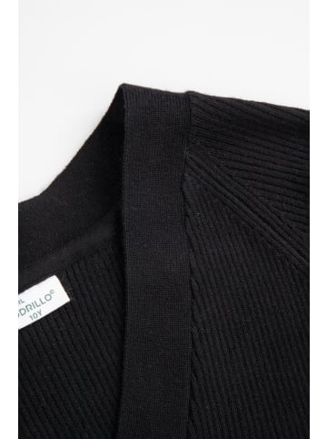 Coccodrillo Strickjacke mit Reißverschluss in schwarz