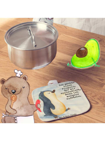 Mr. & Mrs. Panda Topflappen Pinguin mHerzieren Design mit Spruch in Weiß