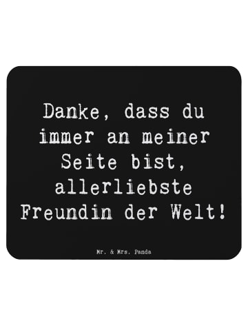 Mr. & Mrs. Panda Mauspad Spruch Beste Freundin mit Spruch in Schwarz