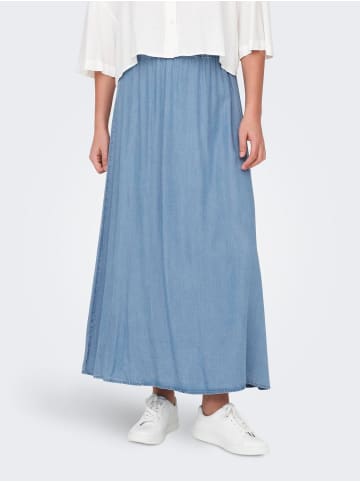 ONLY Maxi Rock Mit Gummibund Einfarbiger Long Skirt in Blau-3